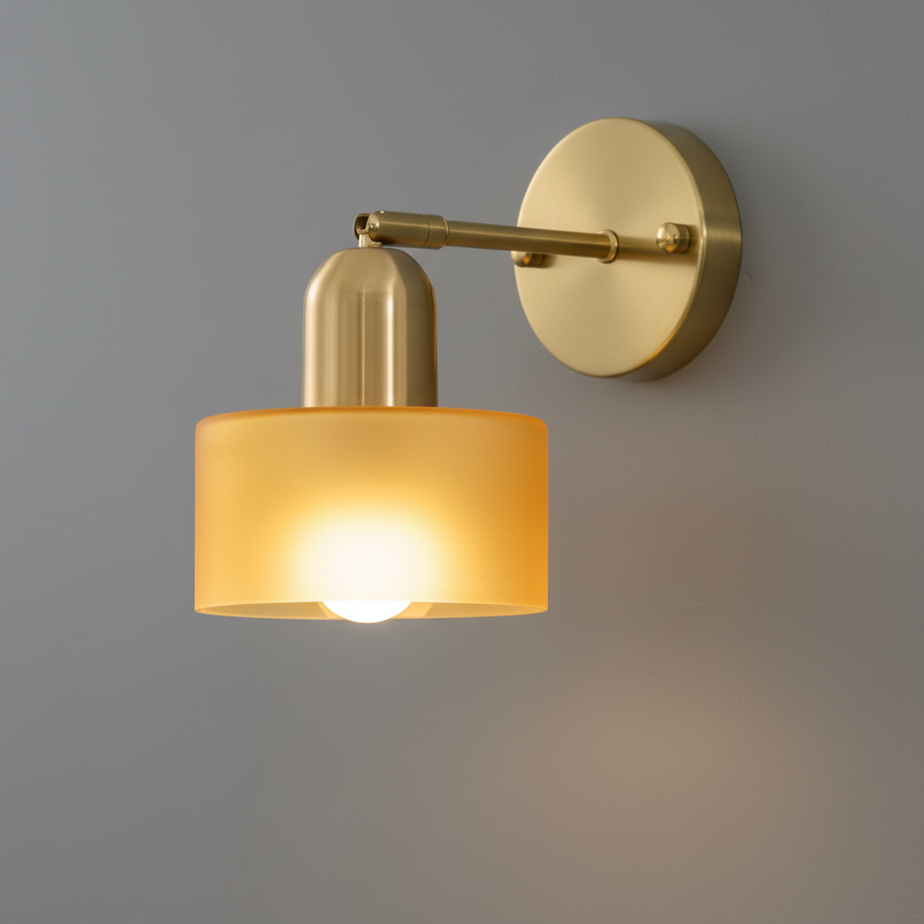 Nova glass vegglampe med grafisk formkunst-design