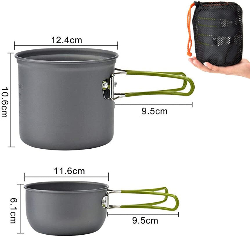 Zestaw naczyń kempingowych Outdoor Essentials do podróży, lekki zestaw do łatwego przygotowywania posiłków