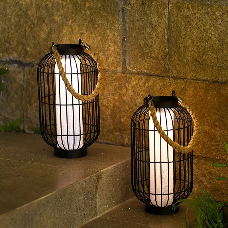 Utendørs lyktlampe for hage og terrasse | Varm LED-lys