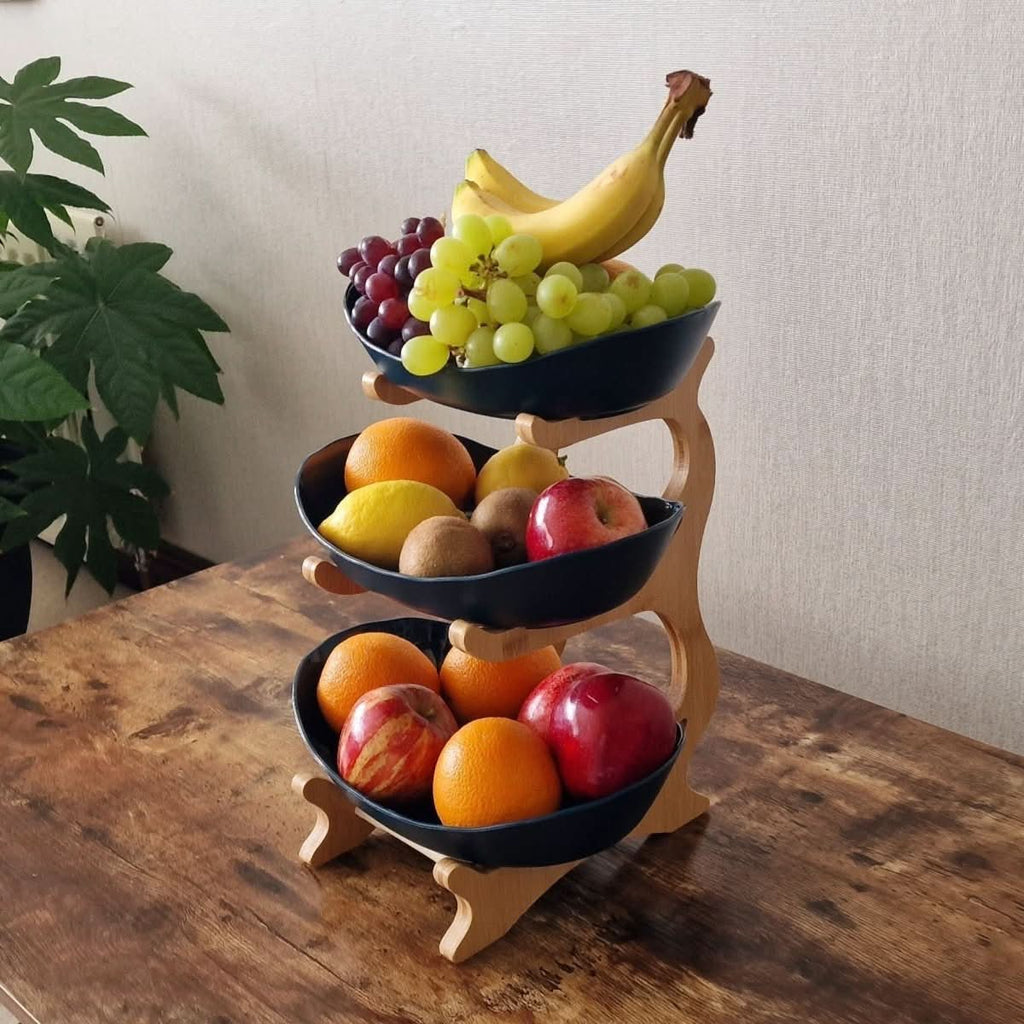 Aureva Moderne Fruktskål Etagere 2-3 Nivå Metall Organizer Kjøkken