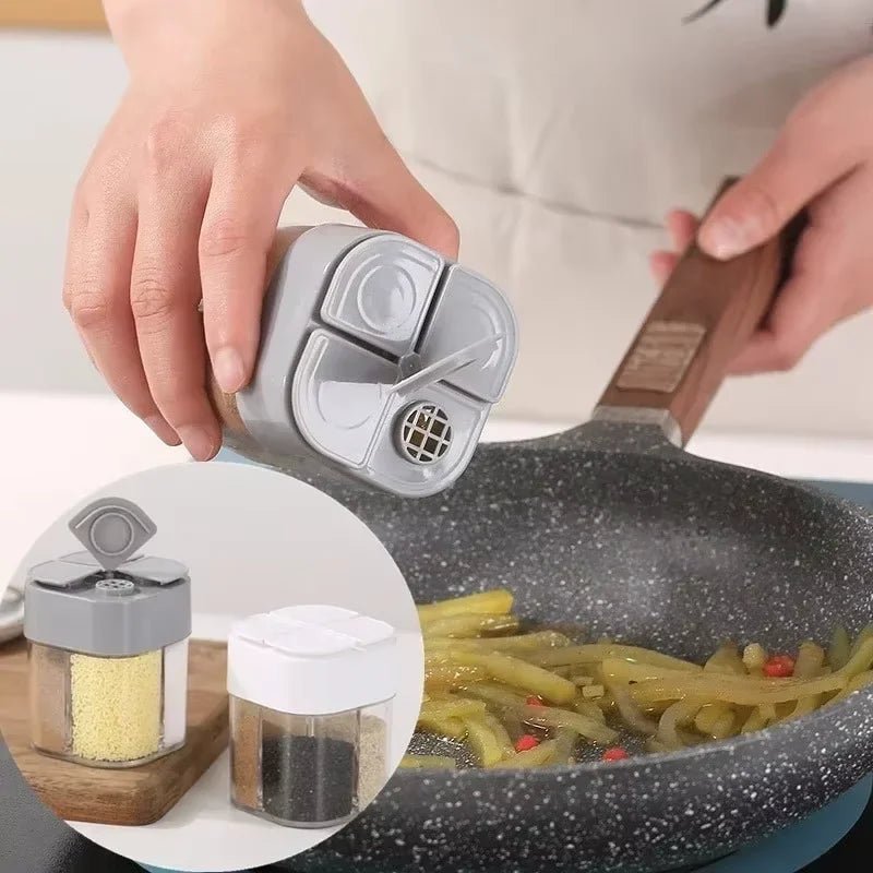 TrailSpice Dispenser di Spezie 4 in 1 per Viaggiatori, Compatto e Robusto
