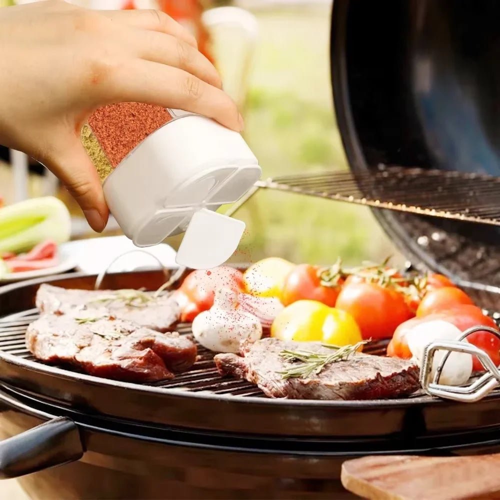 TrailSpice Dispenser di Spezie 4 in 1 per Viaggiatori, Compatto e Robusto
