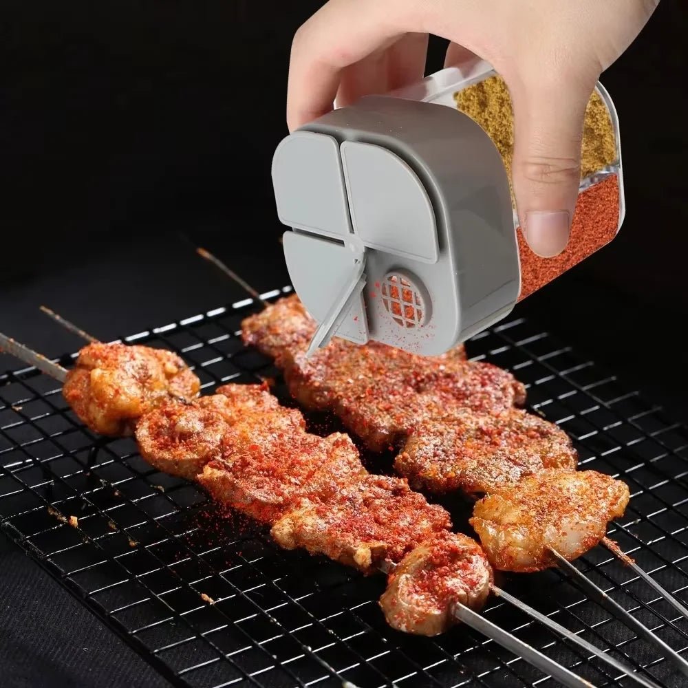TrailSpice Dispenser di Spezie 4 in 1 per Viaggiatori, Compatto e Robusto