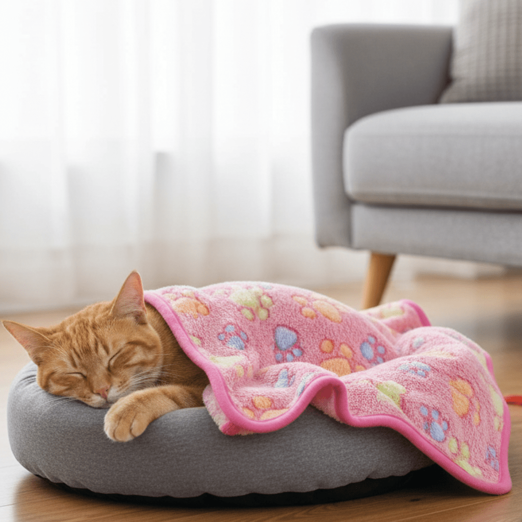 PawEase Plush Flannel Pet Blanket For Dogs And Cats, Cozy Easy Care