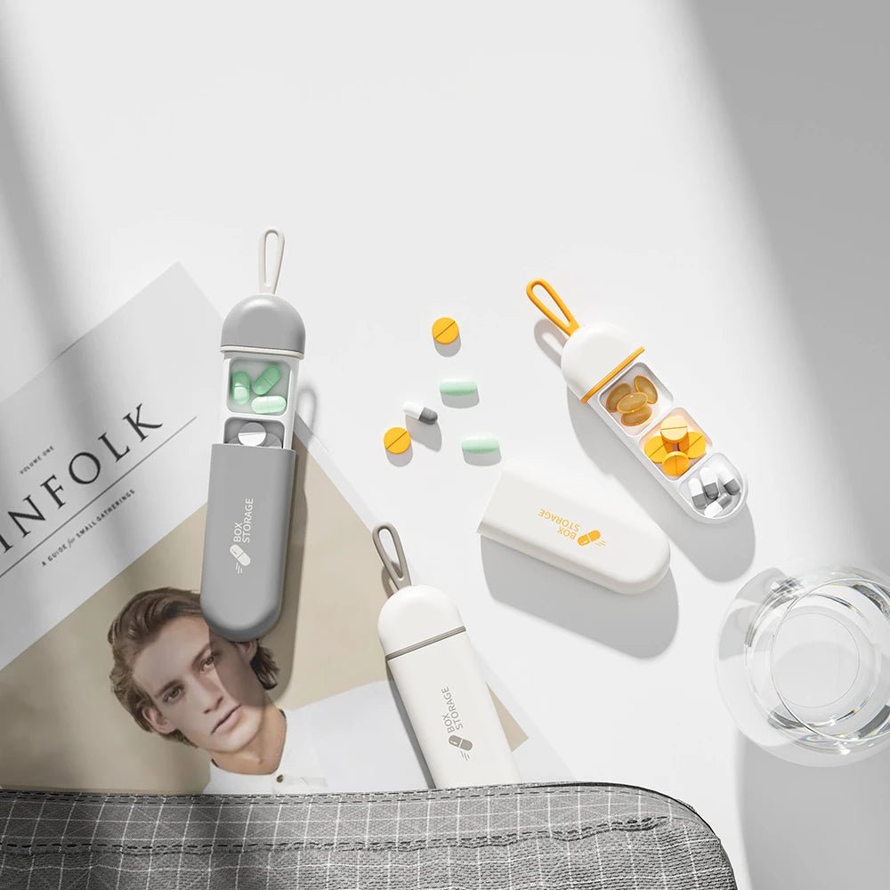 PulseGuard lomme rejse-pilleæske til rejsende, kompakt sikker opbevaring