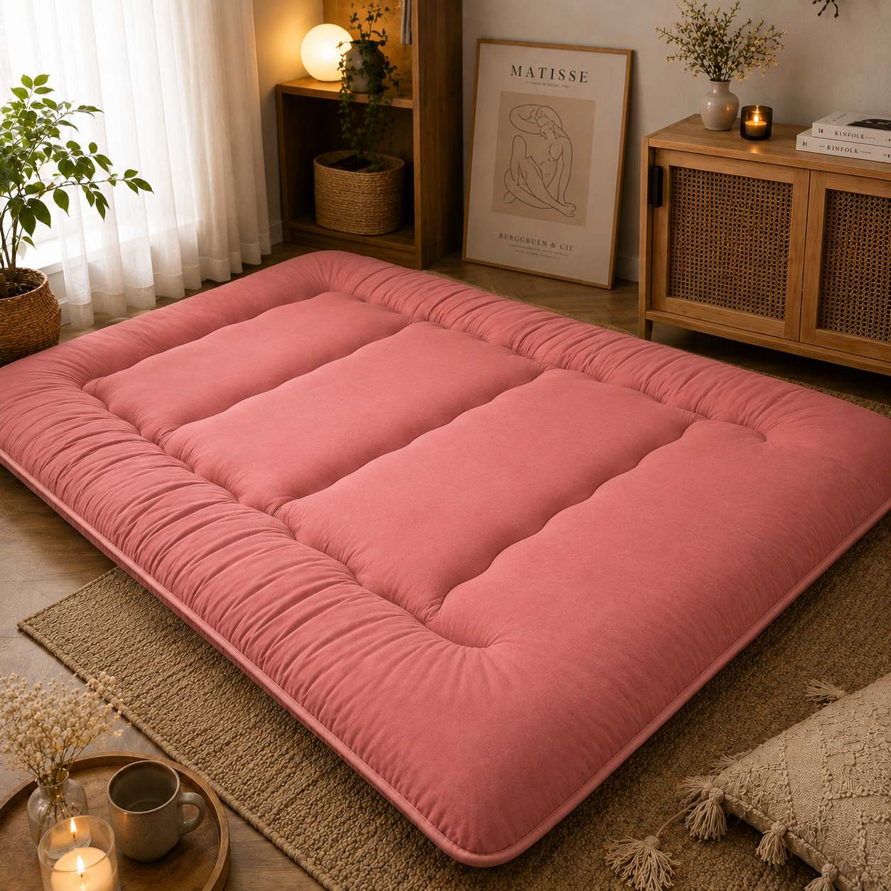 Foldable Tatami Floor Mattress, 4-Inch Futon Bed For Adults And Kids