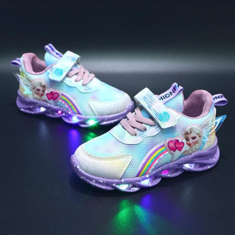 LumaStride Princess LED-sneakers til børn med sikkert greb og lys