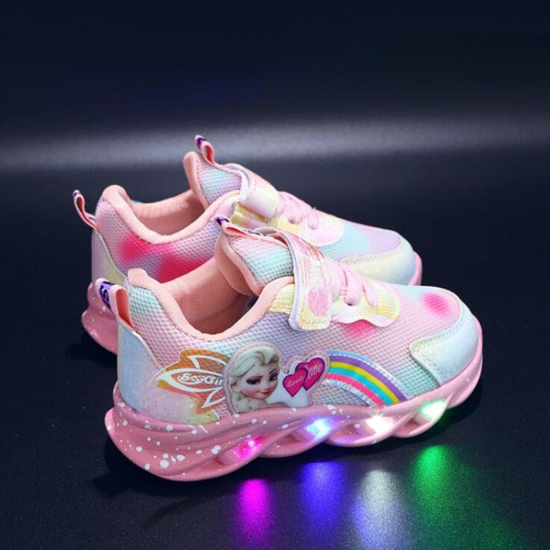 LumaStride Princess LED-sneakers til børn med sikkert greb og lys