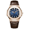 Royale rosaguld 41 mm kvarts armbåndsur med læderrem