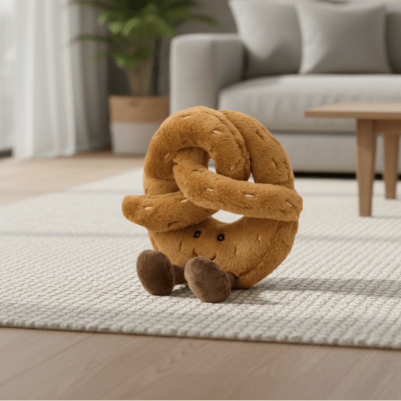 Pretzel Croissant Myk Kosedyr fra CozyNest Plush Co Ultra Myk Klem for Alle Aldre