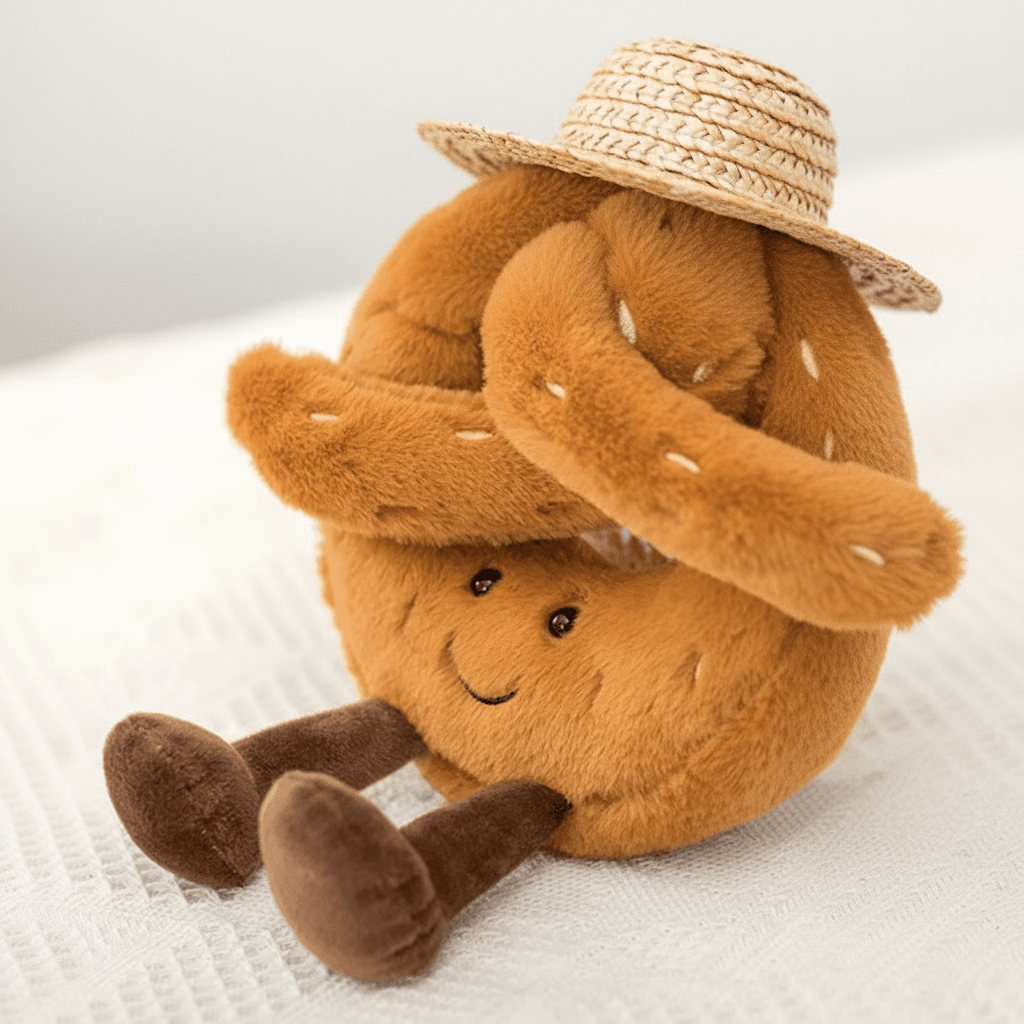 Pretzel Croissant Myk Kosedyr fra CozyNest Plush Co Ultra Myk Klem for Alle Aldre