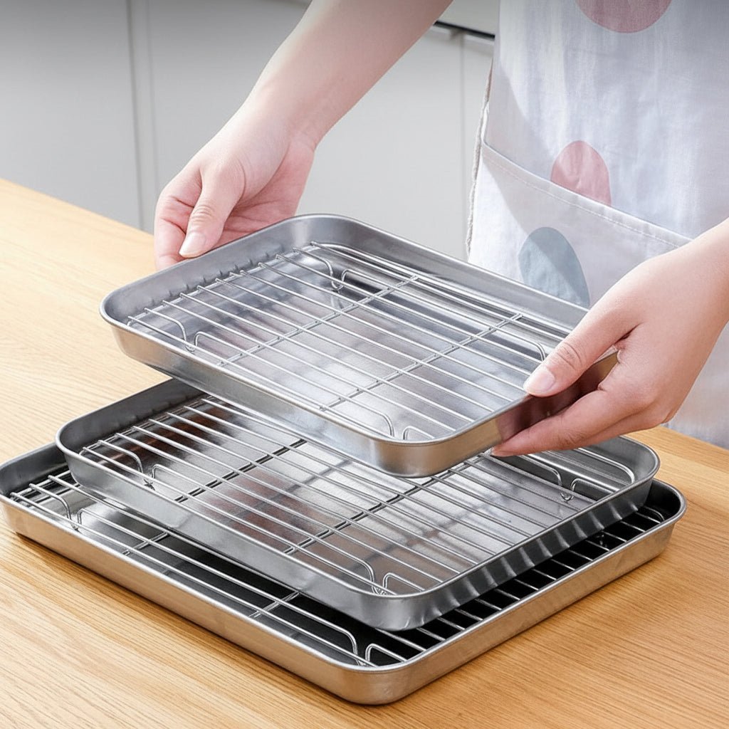 CrispNest Premium Rustfrit Stål Bageform Sæt til Nem Hjemmekogning