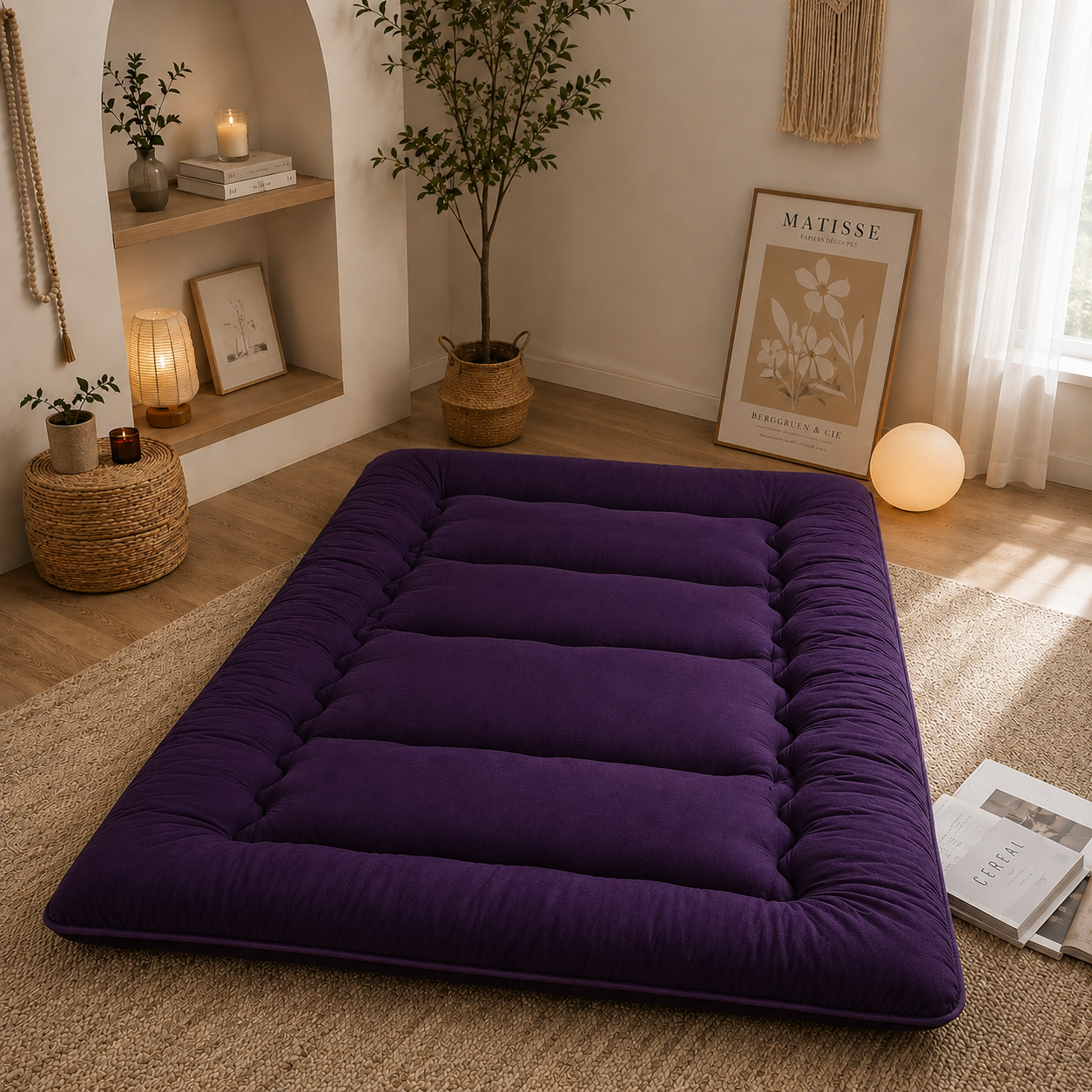 Foldable Tatami Floor Mattress, 4-Inch Futon Bed For Adults And Kids