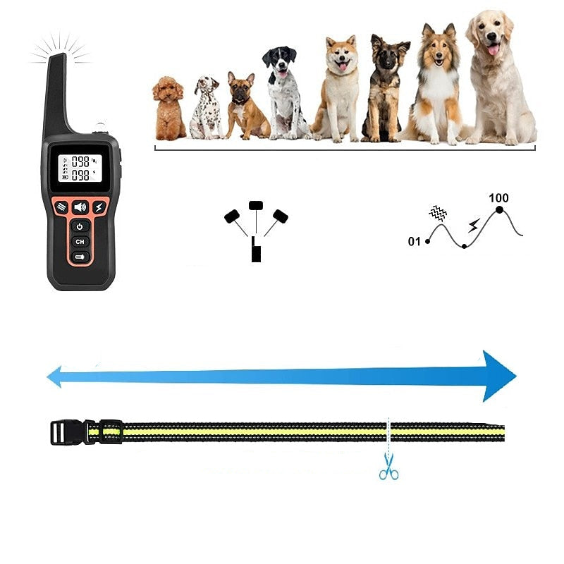Şarj Edilebilir 1000m Su Geçirmez Köpek Eğitim Tasması