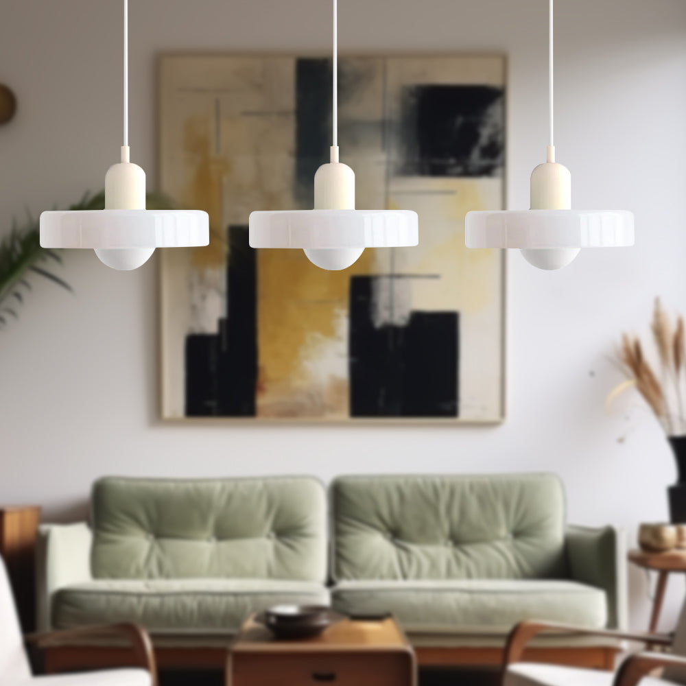 Taklampe med tre glasskjerm | Varm aksentlysning