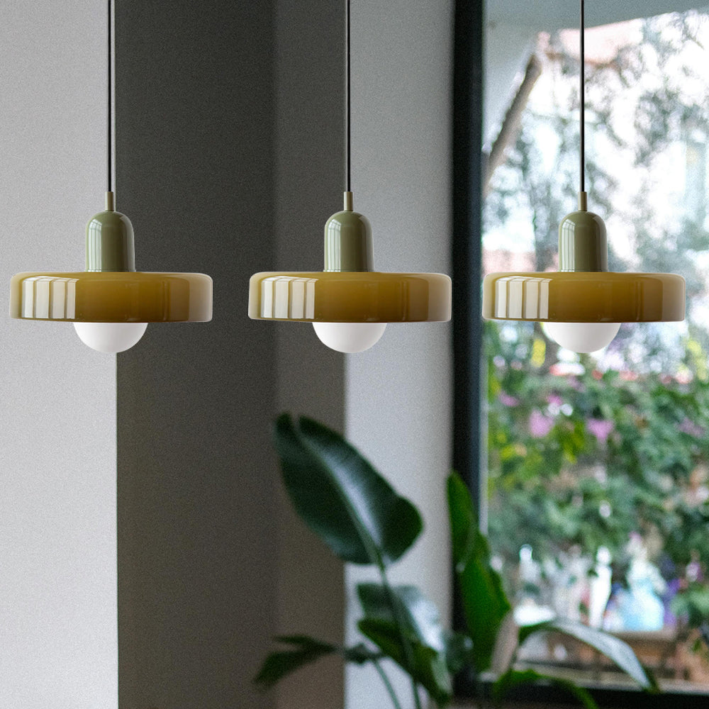 Taklampe med tre glasskjerm | Varm aksentlysning