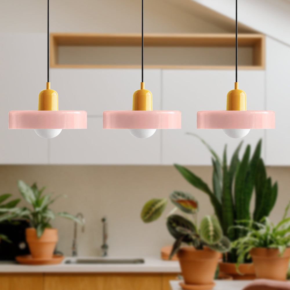 Taklampe med tre glasskjerm | Varm aksentlysning