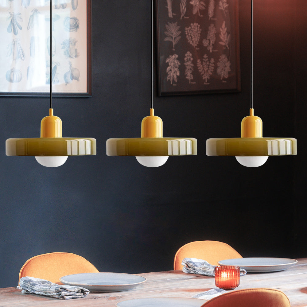 Taklampe med tre glasskjerm | Varm aksentlysning