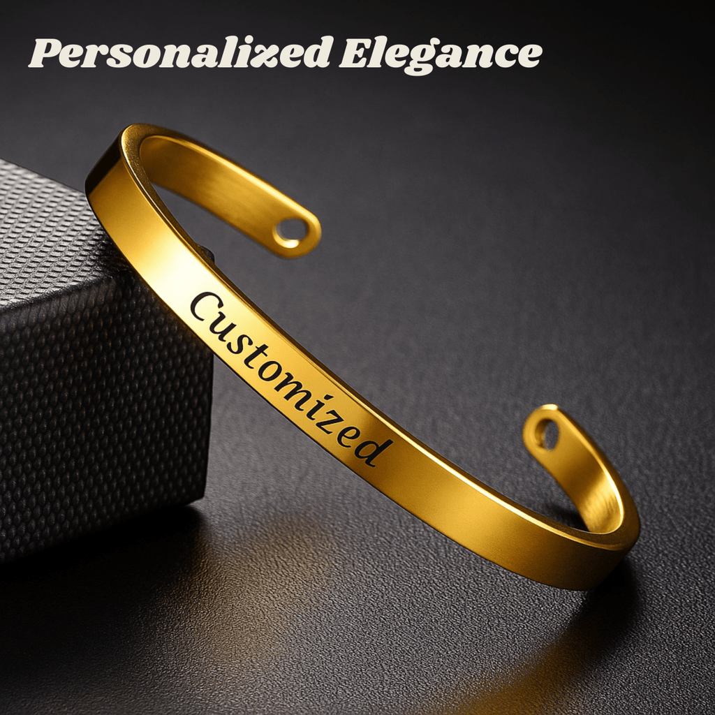 Bracciale in acciaio inossidabile inciso AureaLink stile personalizzato per donna