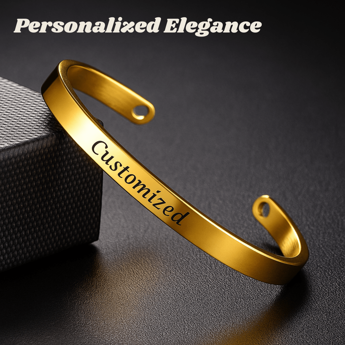 Bracciale in acciaio inossidabile inciso AureaLink stile personalizzato per donna
