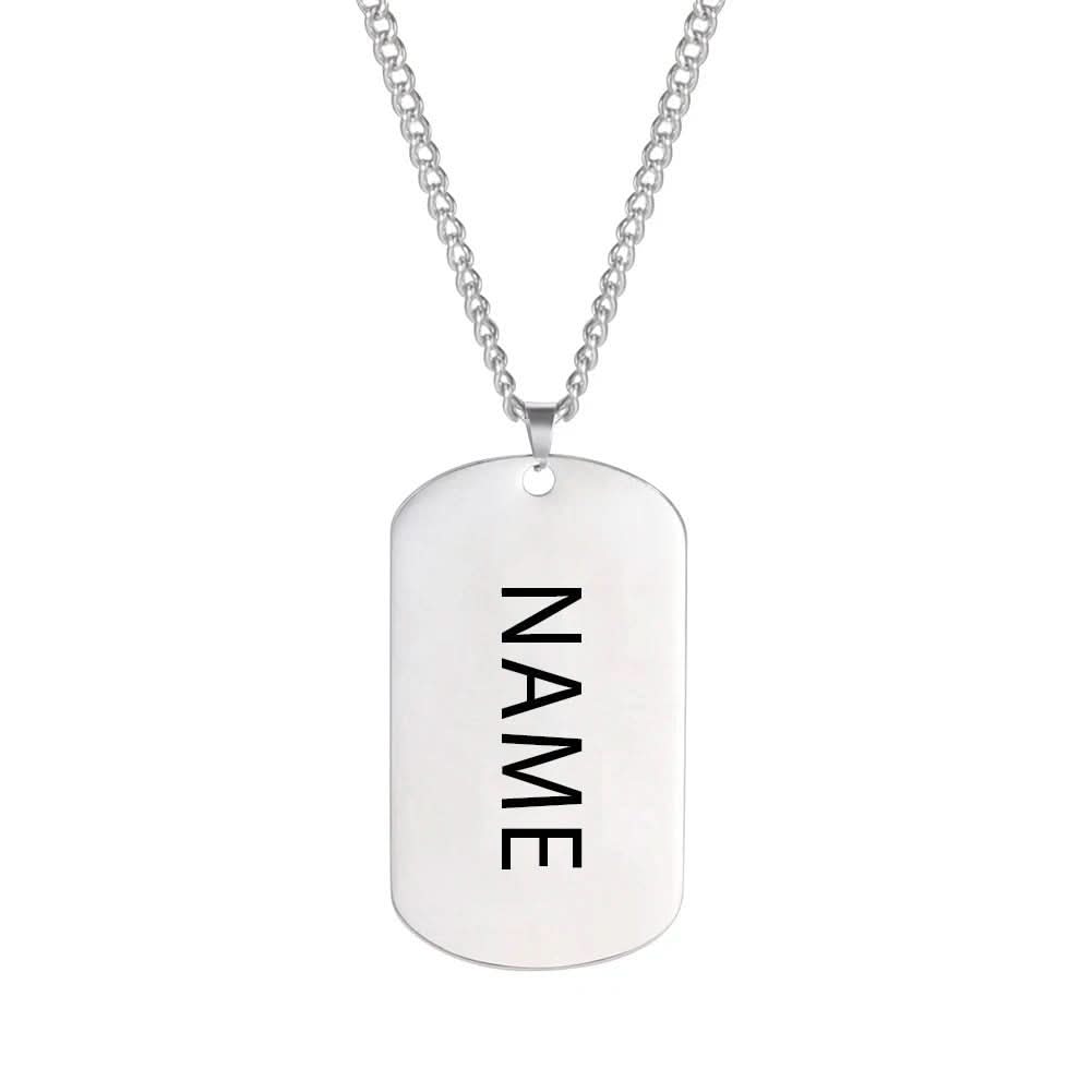 NovaForge Stainless Steel Dog Tag Necklace Engraved For Men Durable Waterproof