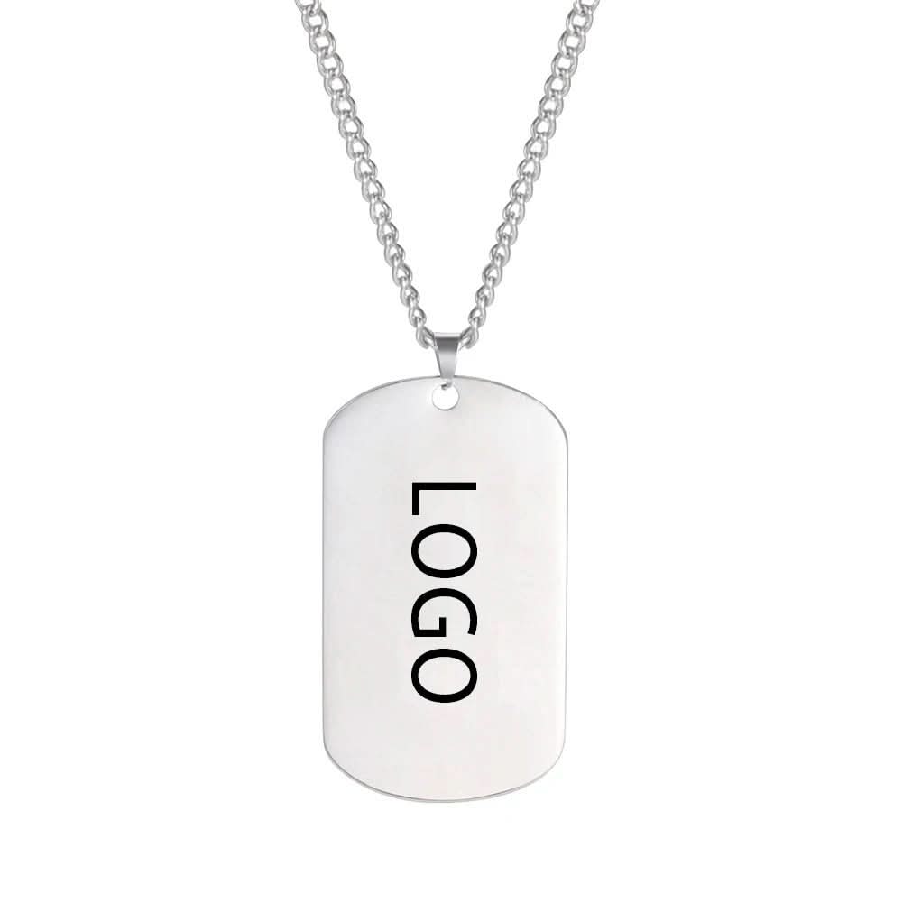 NovaForge Stainless Steel Dog Tag Necklace Engraved For Men Durable Waterproof
