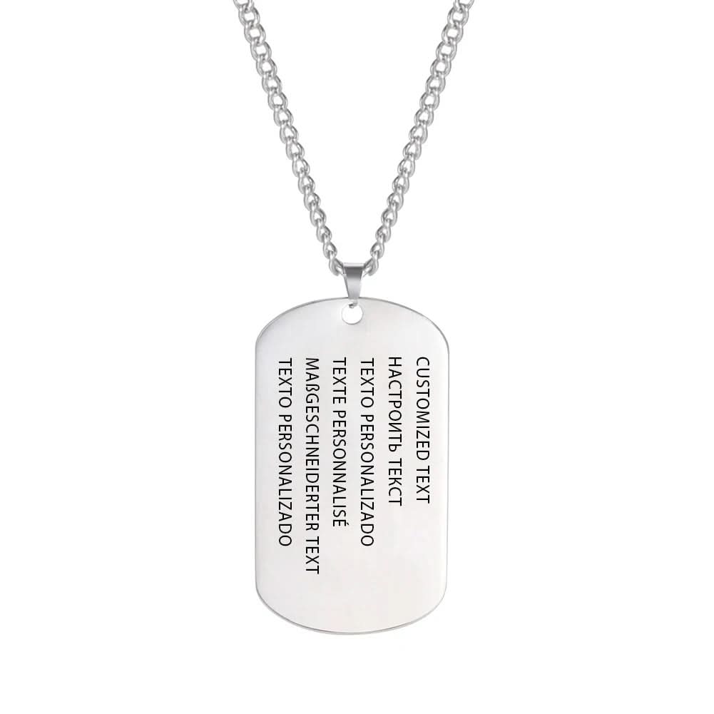 NovaForge Stainless Steel Dog Tag Necklace Engraved For Men Durable Waterproof