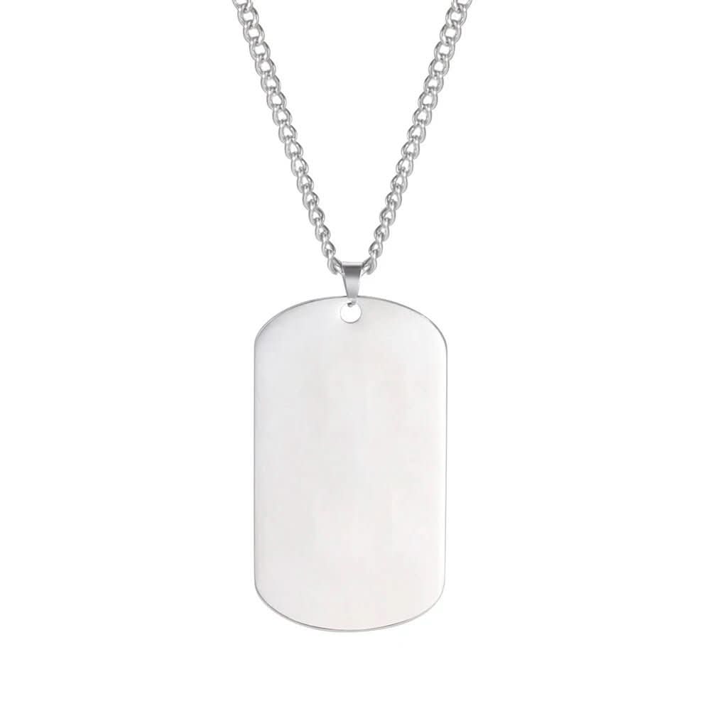 NovaForge Stainless Steel Dog Tag Necklace Engraved For Men Durable Waterproof