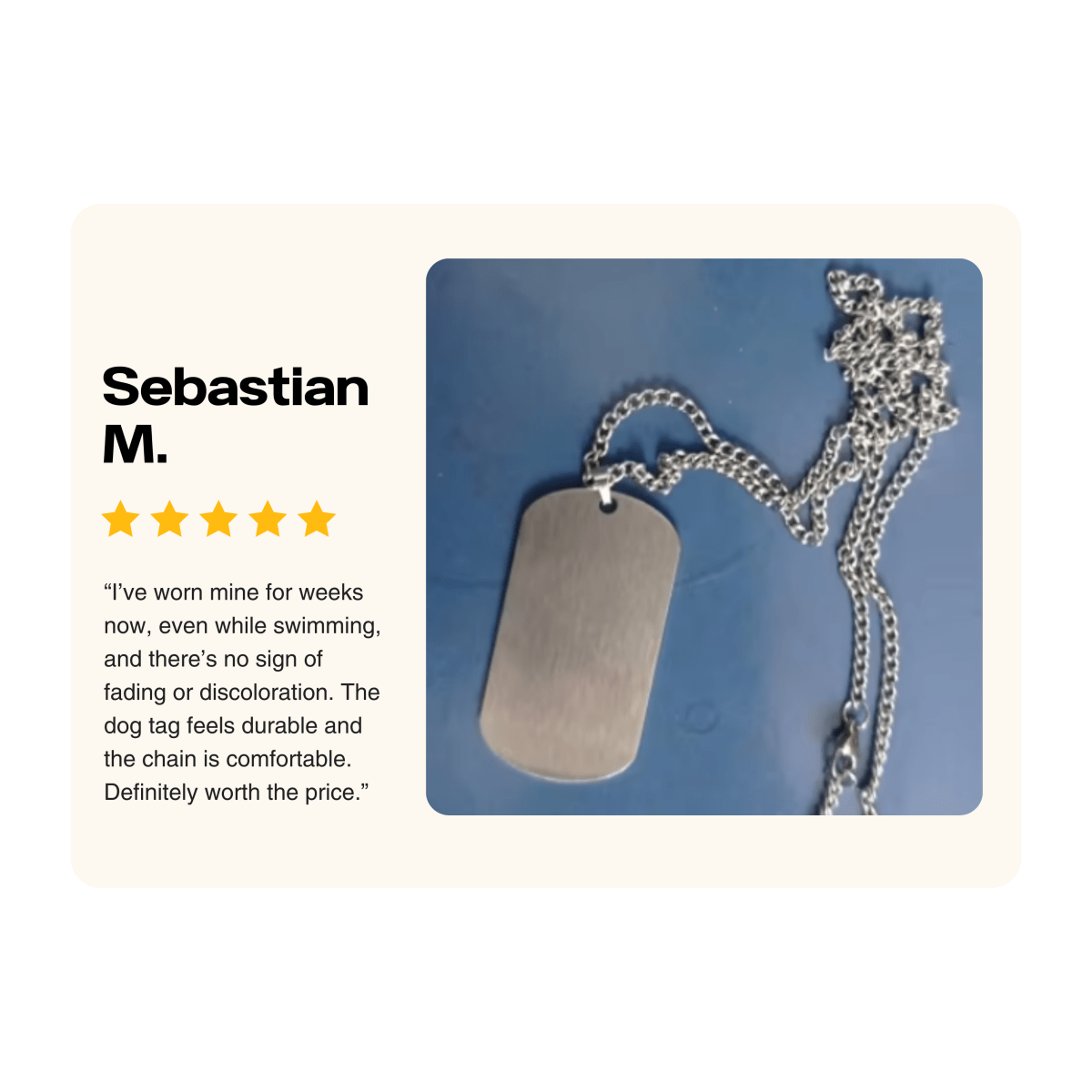 NovaForge Stainless Steel Dog Tag Necklace Engraved For Men Durable Waterproof