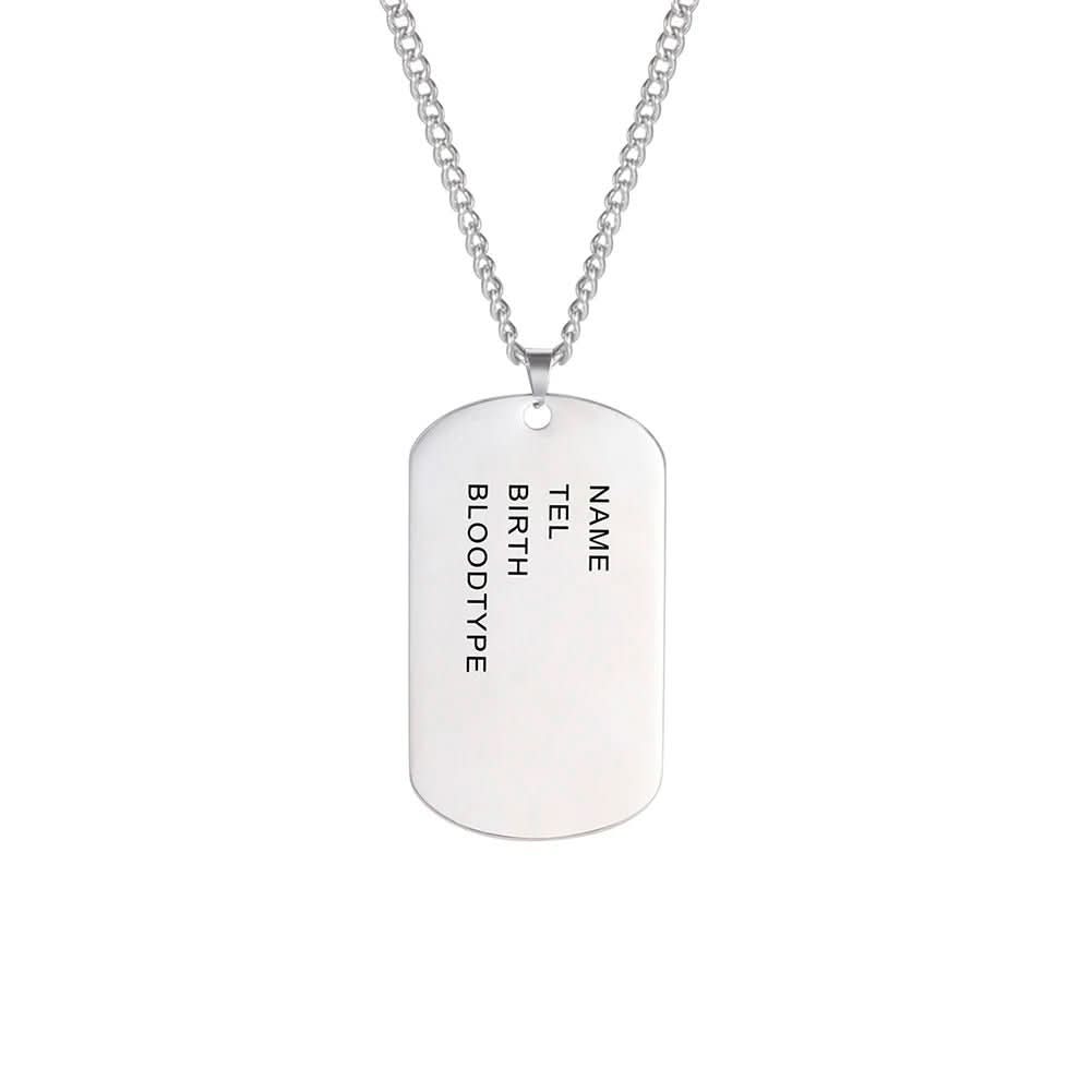 NovaForge Stainless Steel Dog Tag Necklace Engraved For Men Durable Waterproof