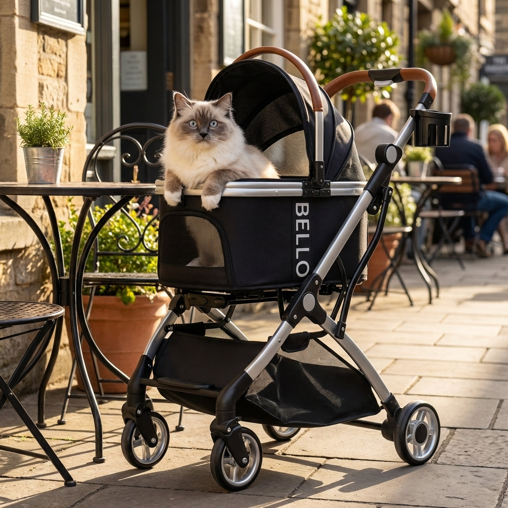 Alloy Frame Pet Stroller With Detachable Carrier And Waterproof Up To 15 Kg