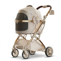 Alloy Frame Pet Stroller With Detachable Carrier And Waterproof Up To 15 Kg