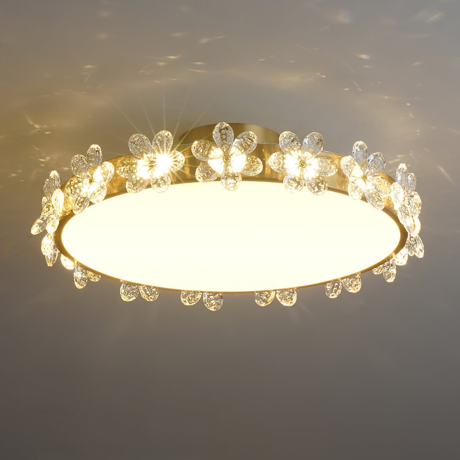 LioraBloom | Ceiling Lamp With Crystal Petals Soft Glow