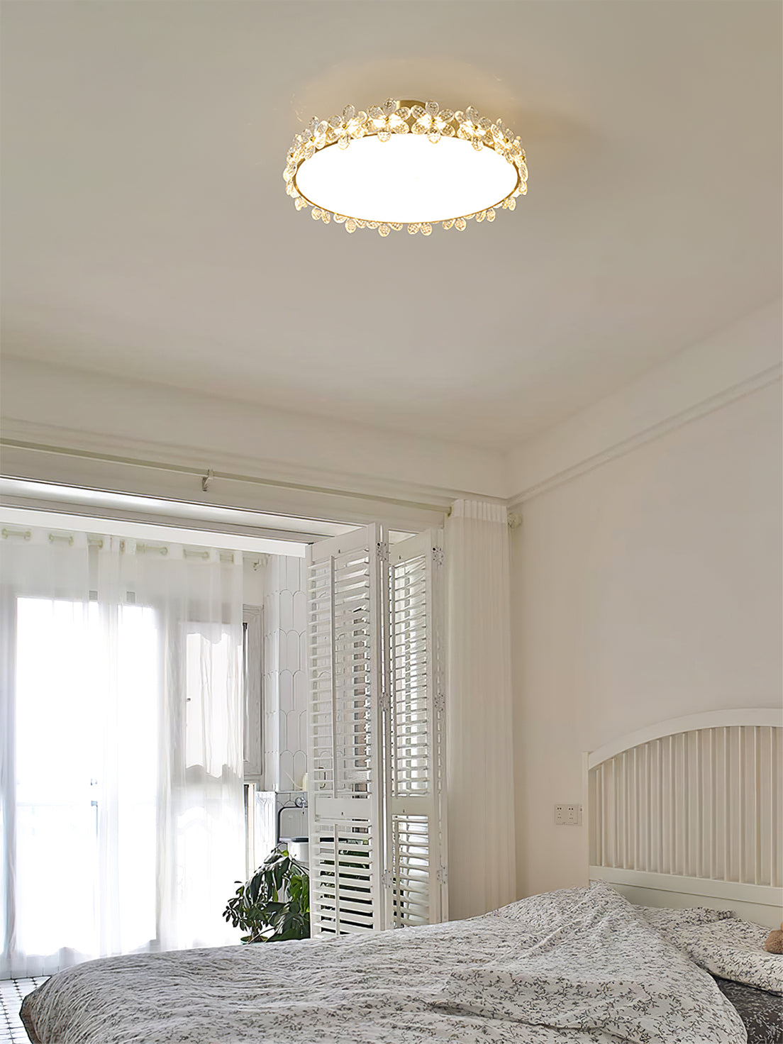 LioraBloom | Ceiling Lamp With Crystal Petals Soft Glow