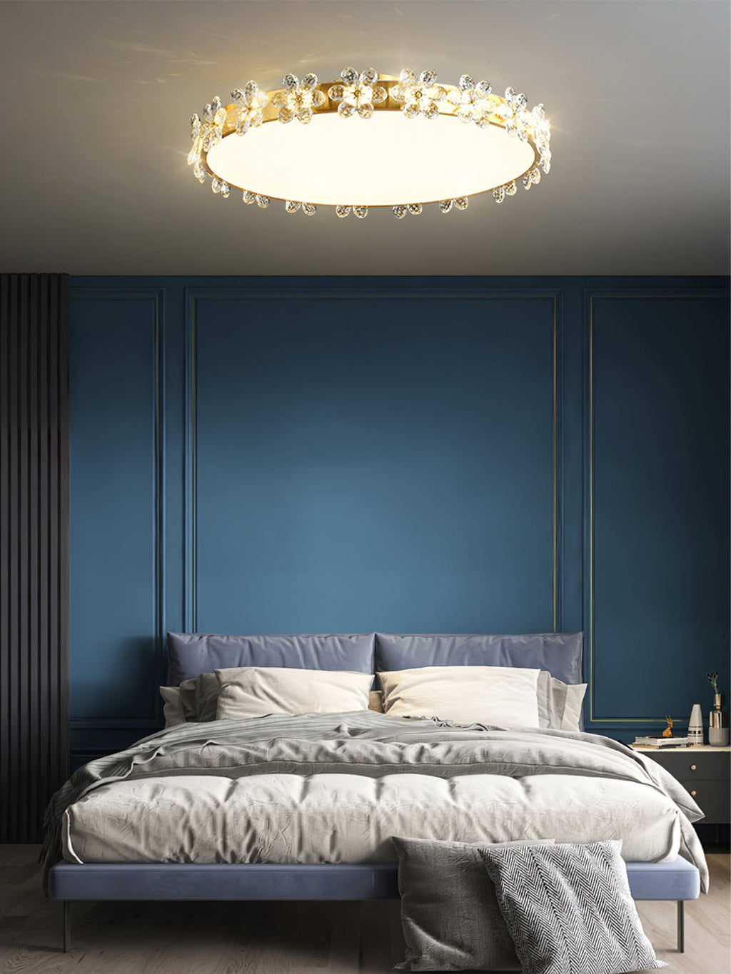 LioraBloom | Ceiling Lamp With Crystal Petals Soft Glow