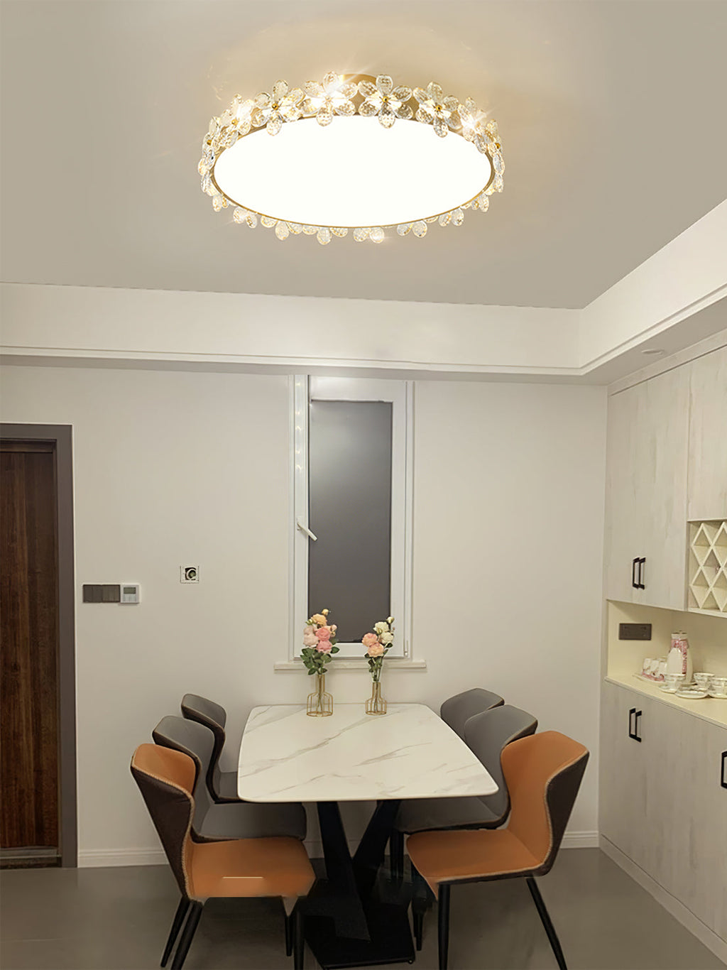 LioraBloom | Ceiling Lamp With Crystal Petals Soft Glow
