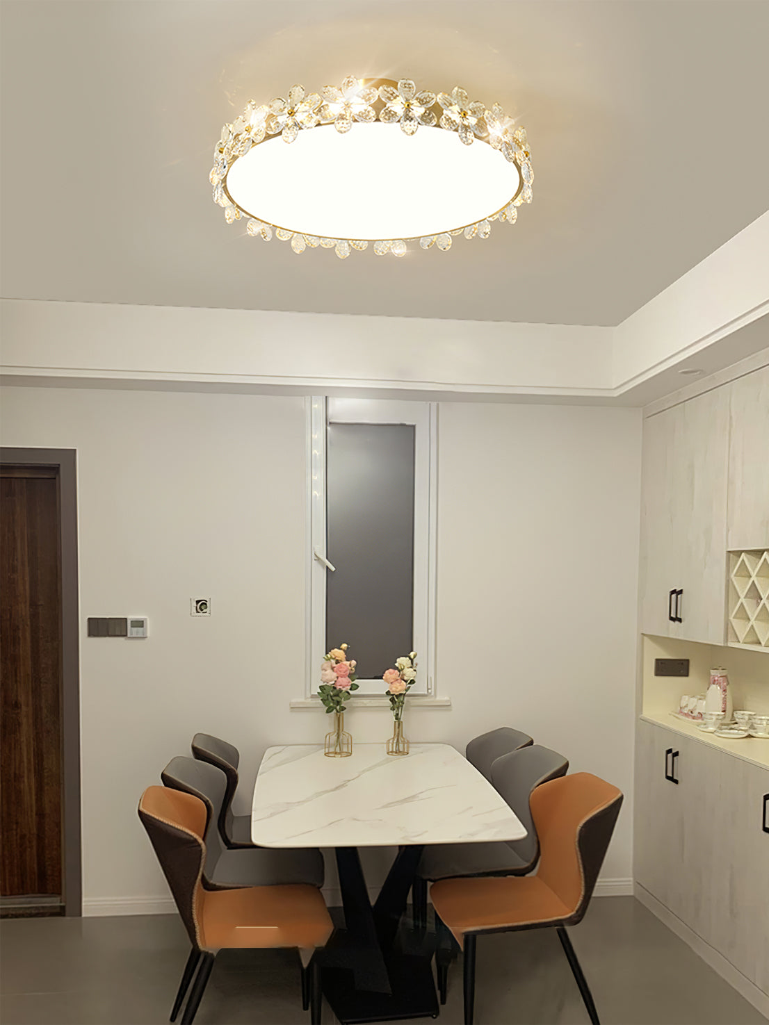 LioraBloom | Ceiling Lamp With Crystal Petals Soft Glow
