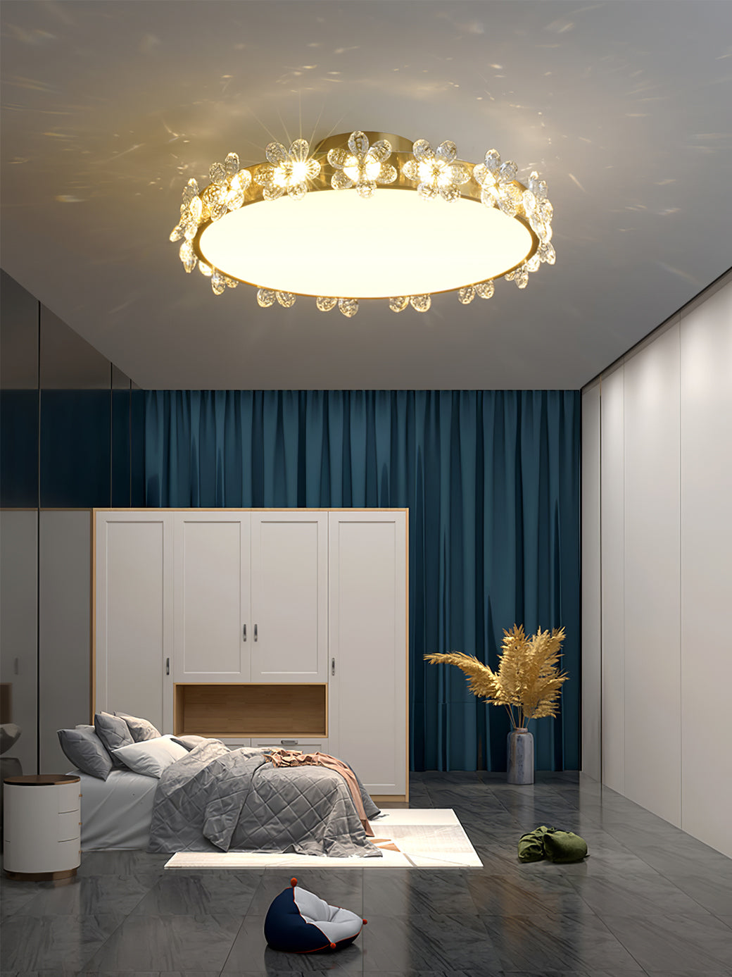 LioraBloom | Ceiling Lamp With Crystal Petals Soft Glow