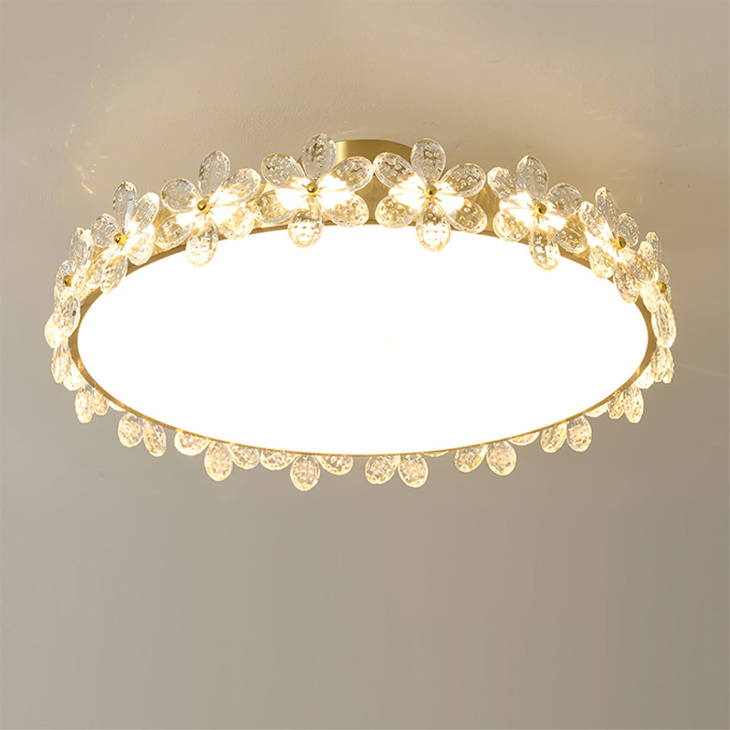 LioraBloom | Ceiling Lamp With Crystal Petals Soft Glow