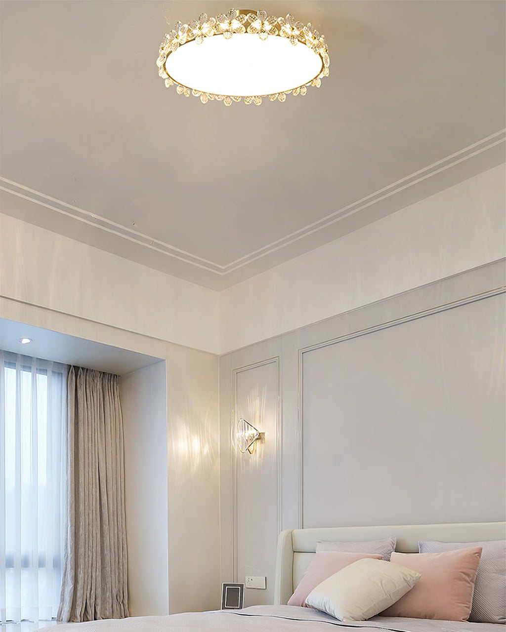 LioraBloom | Ceiling Lamp With Crystal Petals Soft Glow