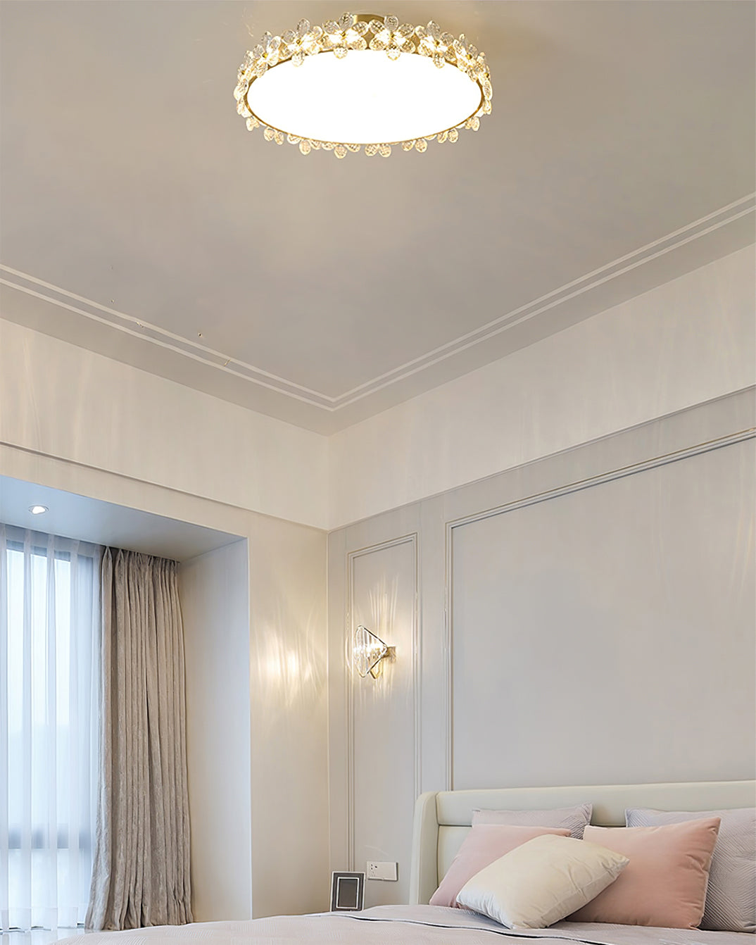 LioraBloom | Ceiling Lamp With Crystal Petals Soft Glow