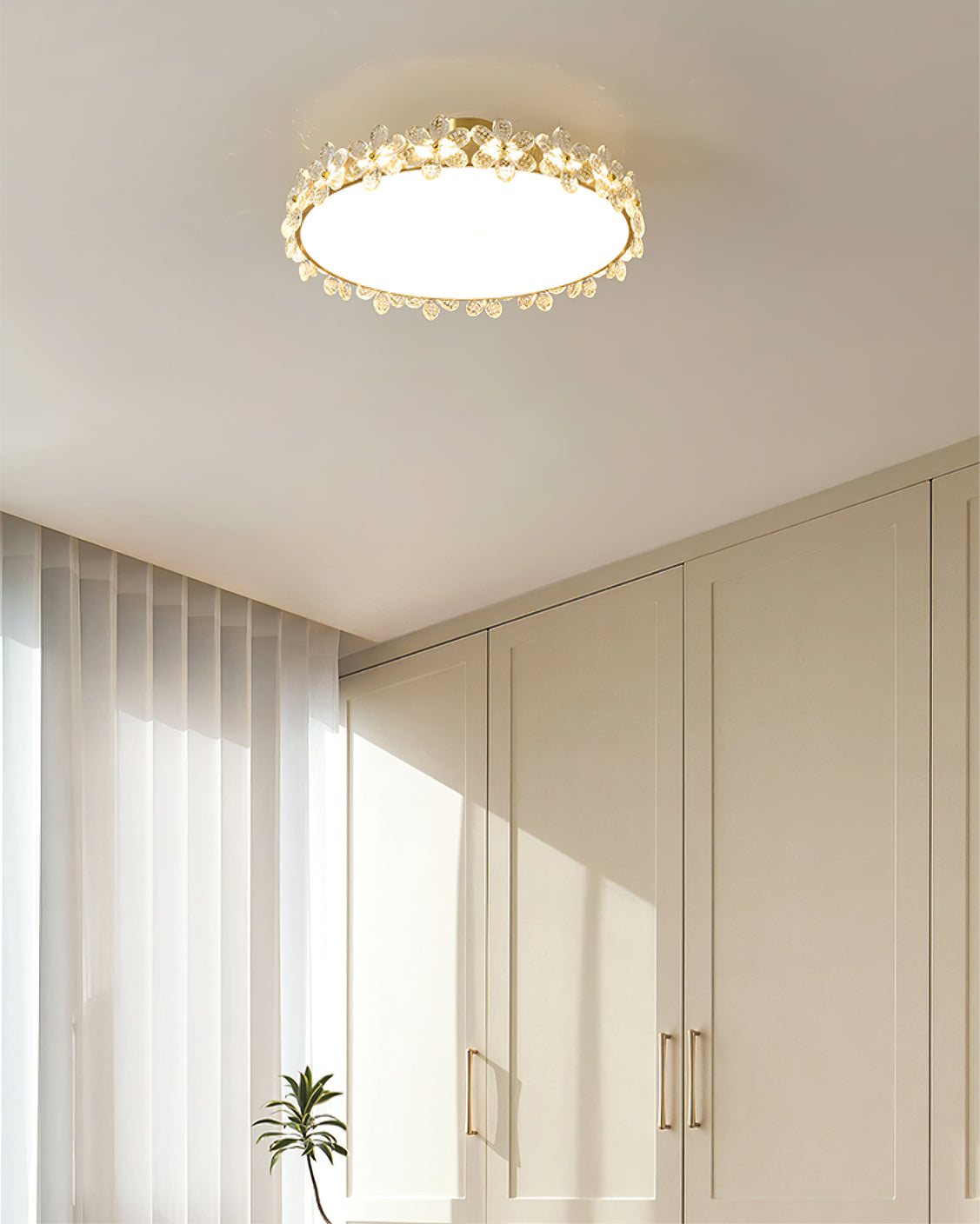 LioraBloom | Ceiling Lamp With Crystal Petals Soft Glow