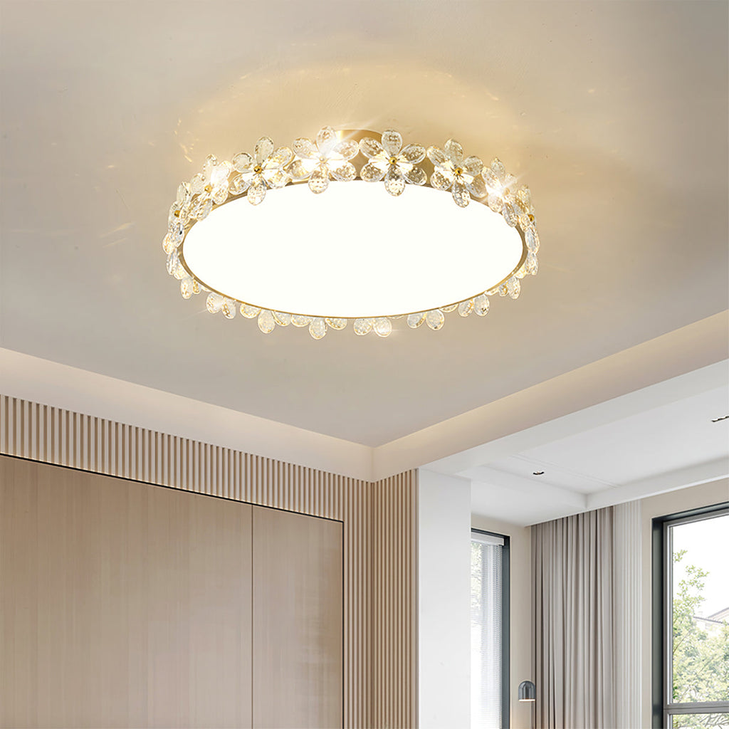 LioraBloom | Ceiling Lamp With Crystal Petals Soft Glow