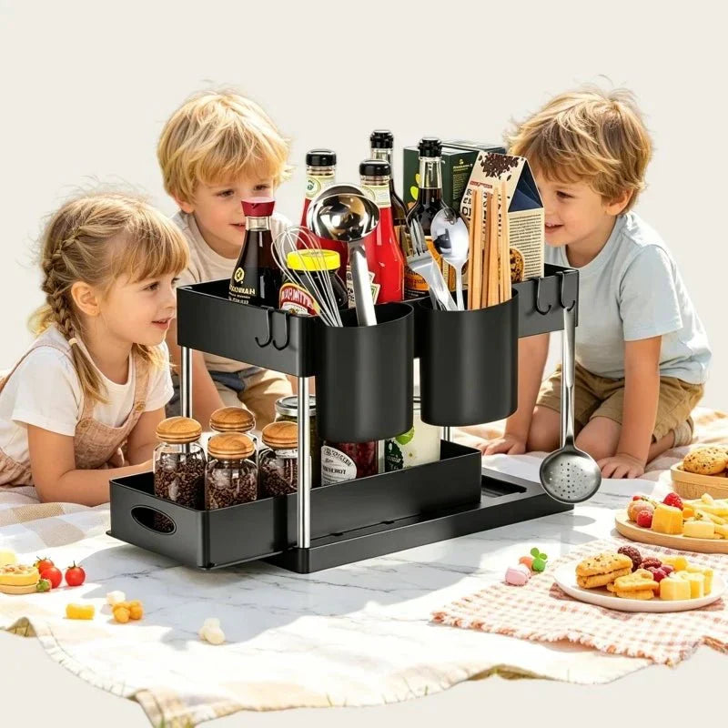 SORTLIVA Under-Sink Shelf Including Hanging Cup For Better Organization