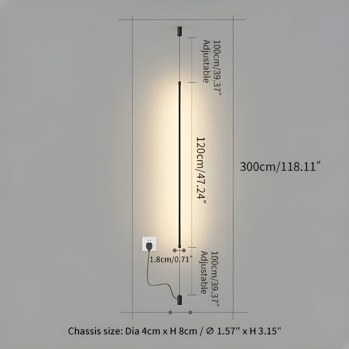 Moderne Langlinien-Deckenfluterlampe – Orntli