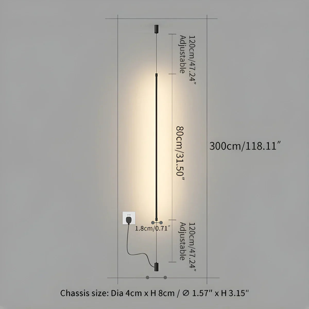 Moderne Langlinien-Deckenfluterlampe – Orntli