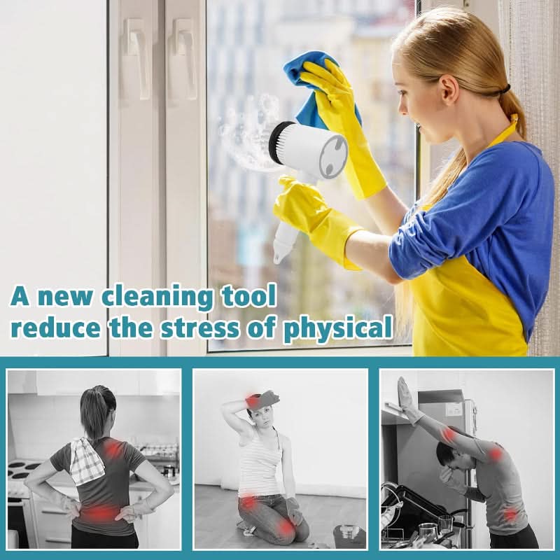 NovaScrub Electric Cleaning Brush For Busy Homes With 360 Rotation Swappable Heads