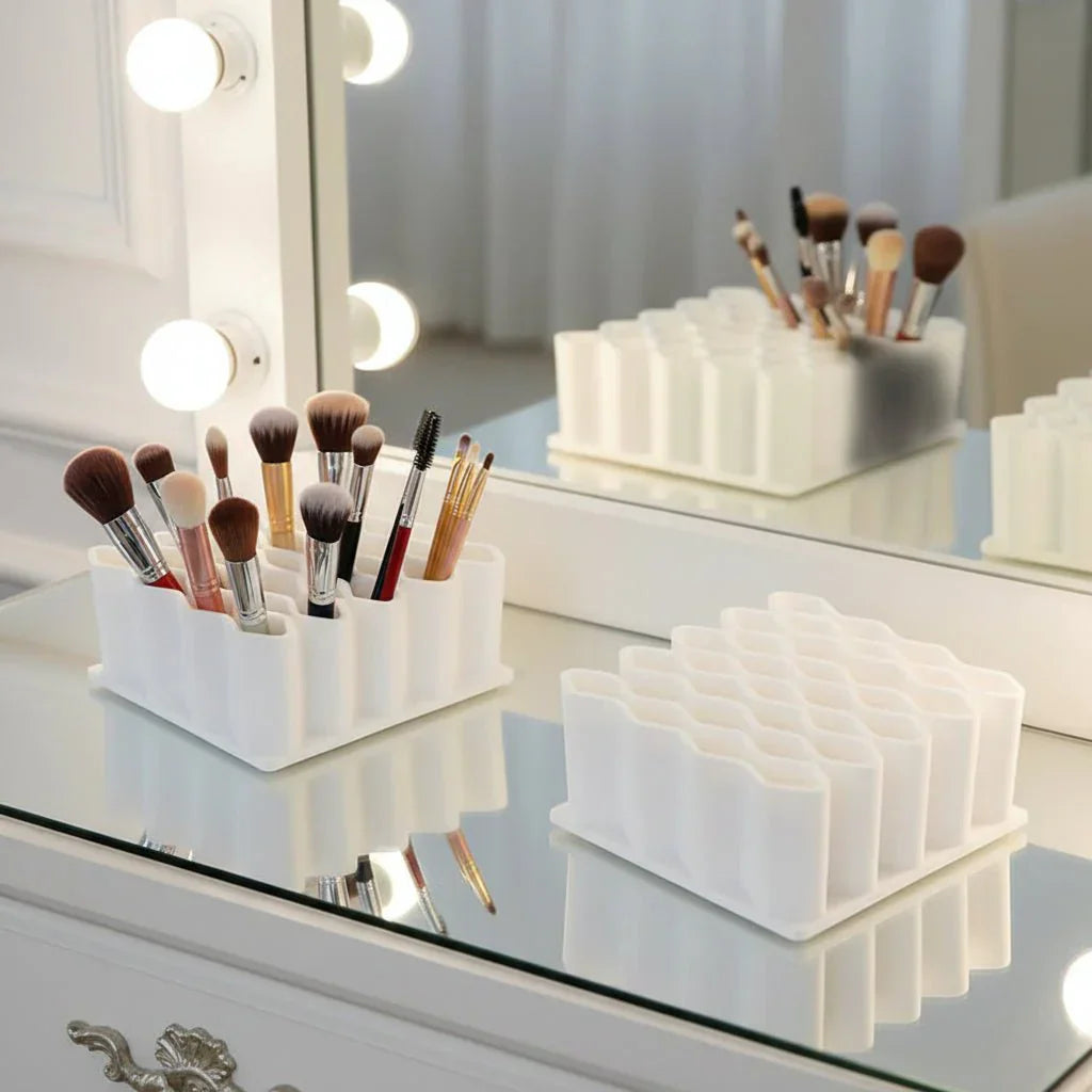 HONEYGRID Makeup Organizer With Honeycomb Grid For Clear Organization