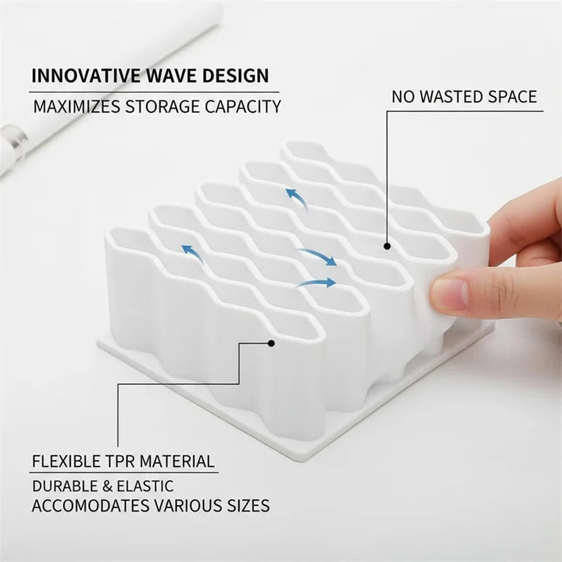 HONEYGRID Makeup Organizer With Honeycomb Grid For Clear Organization