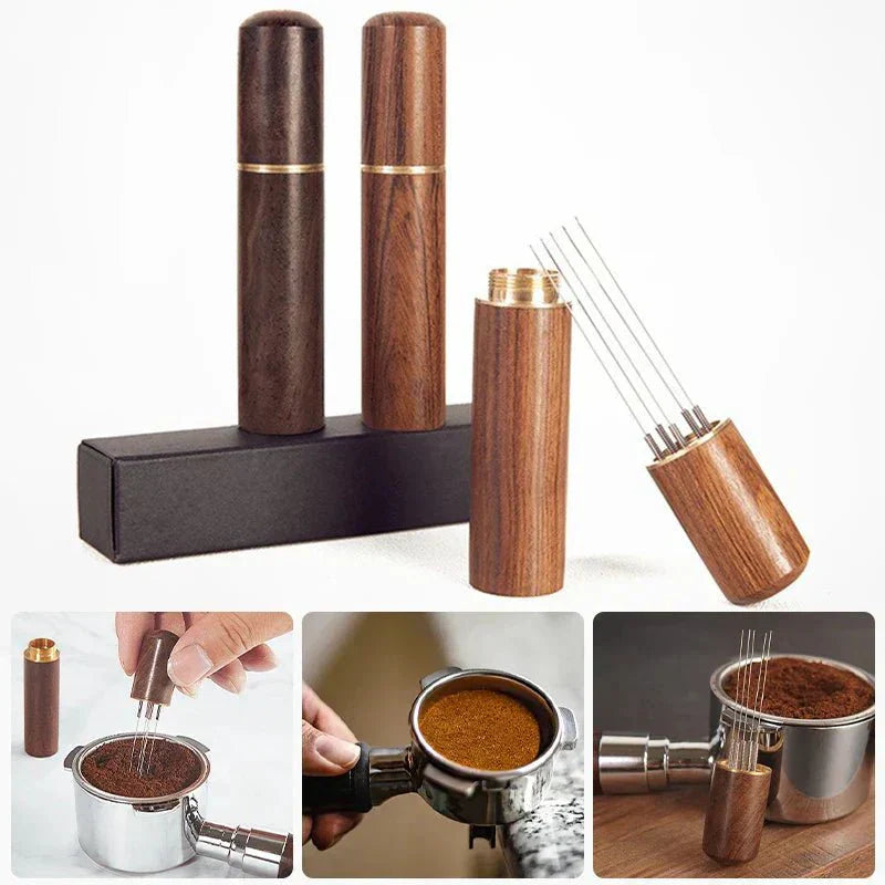 Aurelo prémiový tamper na espresso s jehlovou distribucí pro domácí baristy